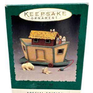 Hallmark Keepsake Ornament Noah's Ark Three Piece Set Special Edition Handcrafte